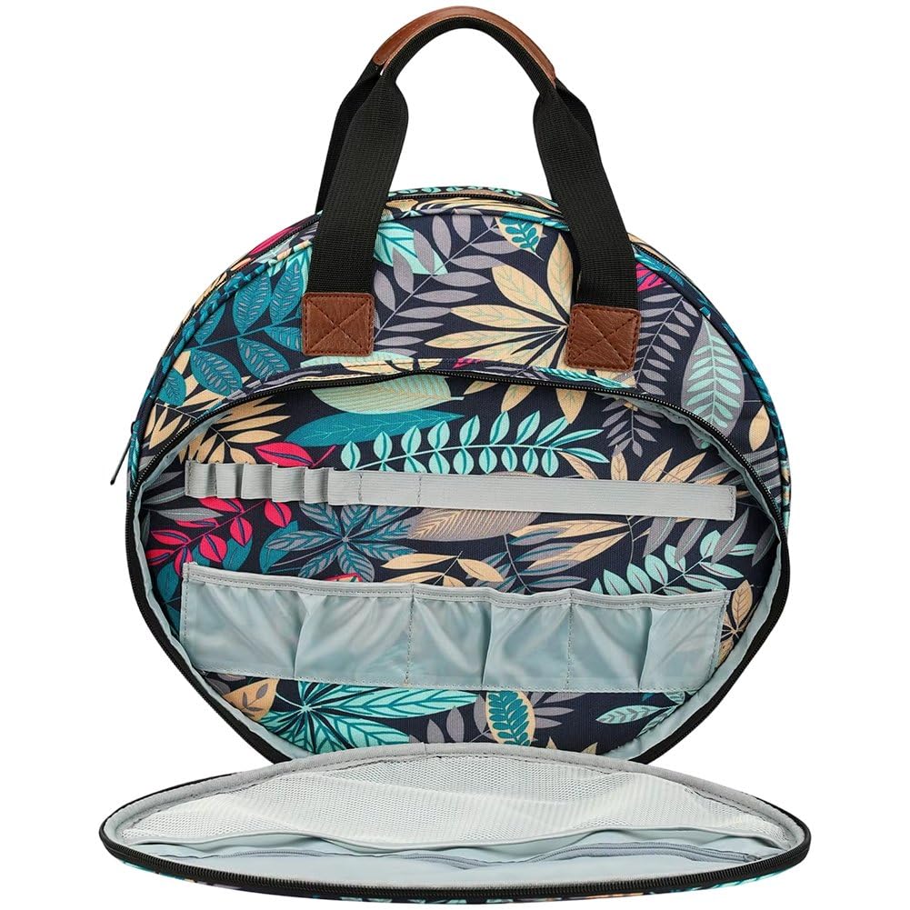 Sac de rangement pour outils de broderie rond et fils à broder