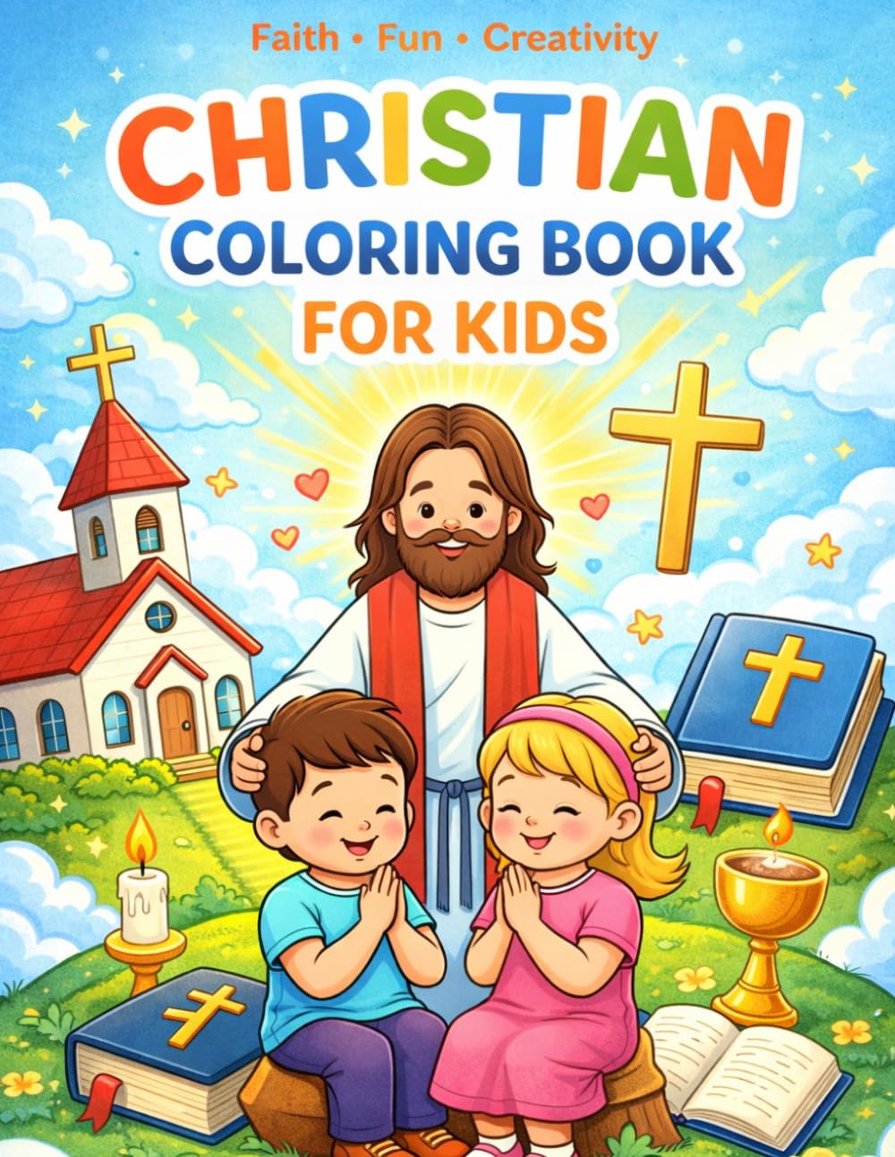 Christian Coloring Book for Kids, A Fun Coloring Book for Mass: Fun Bible Stories and Faith Based Coloring Pages for Boys and Girls to Learn About God’s Love