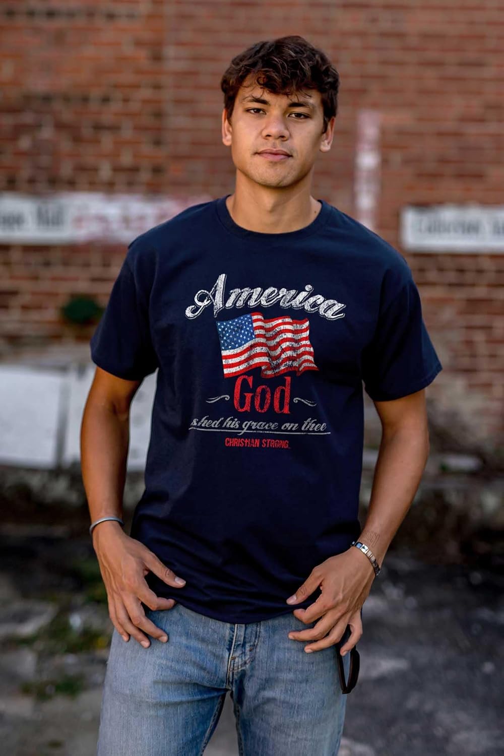 America God Shed Grace On Thee Graphic T Shirt Men or Women