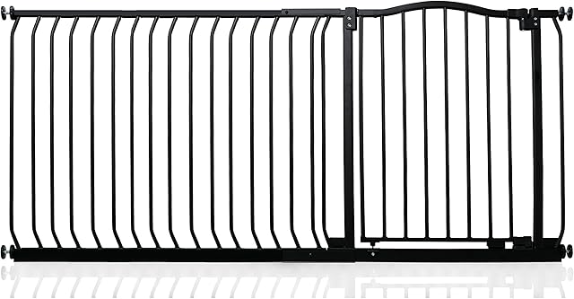 Bettacare Matt Finish Curved Top Dog Gate (171cm - 180cm, Black)