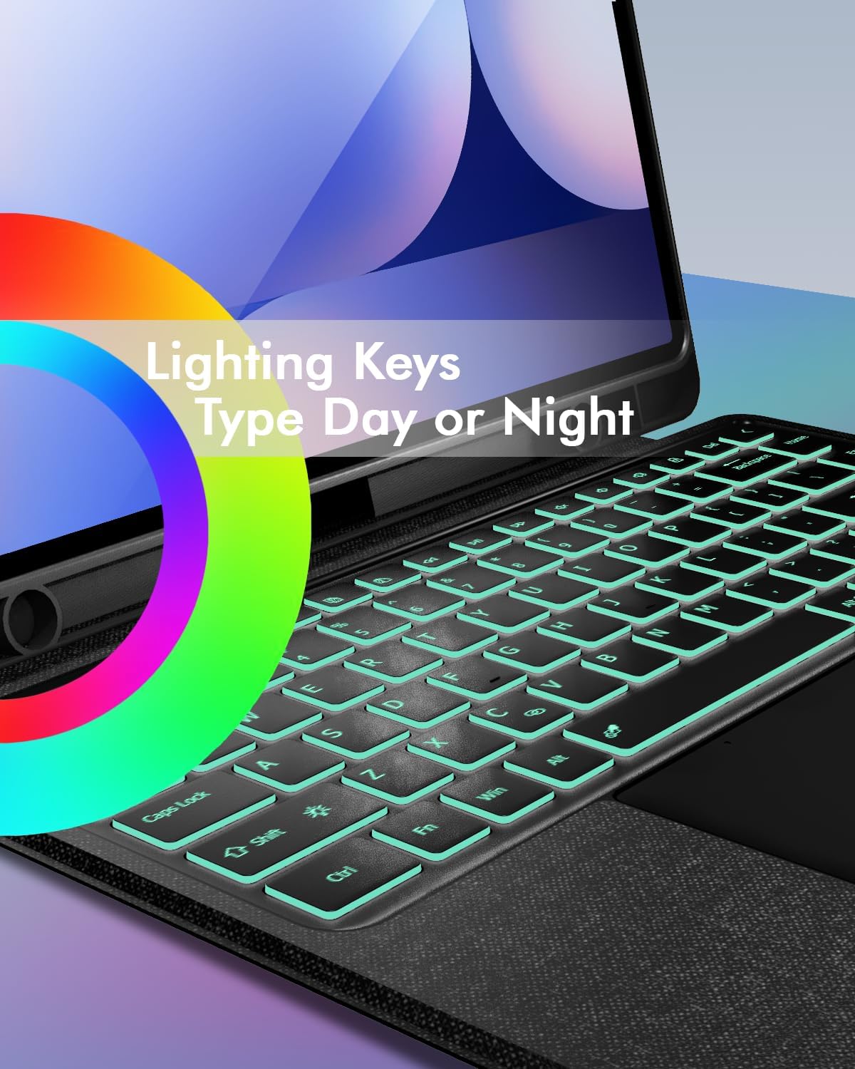 Keyboard Case for Samsung Galaxy Tab S10 Ultra 14.6 inch 2024 / S9 Ultra, Bluetooth Keypad with Any-Angle Kickstand & Lighting Key & Trackpad, Keyboard Cover for Tab S9/S10 Ultra 14.6"