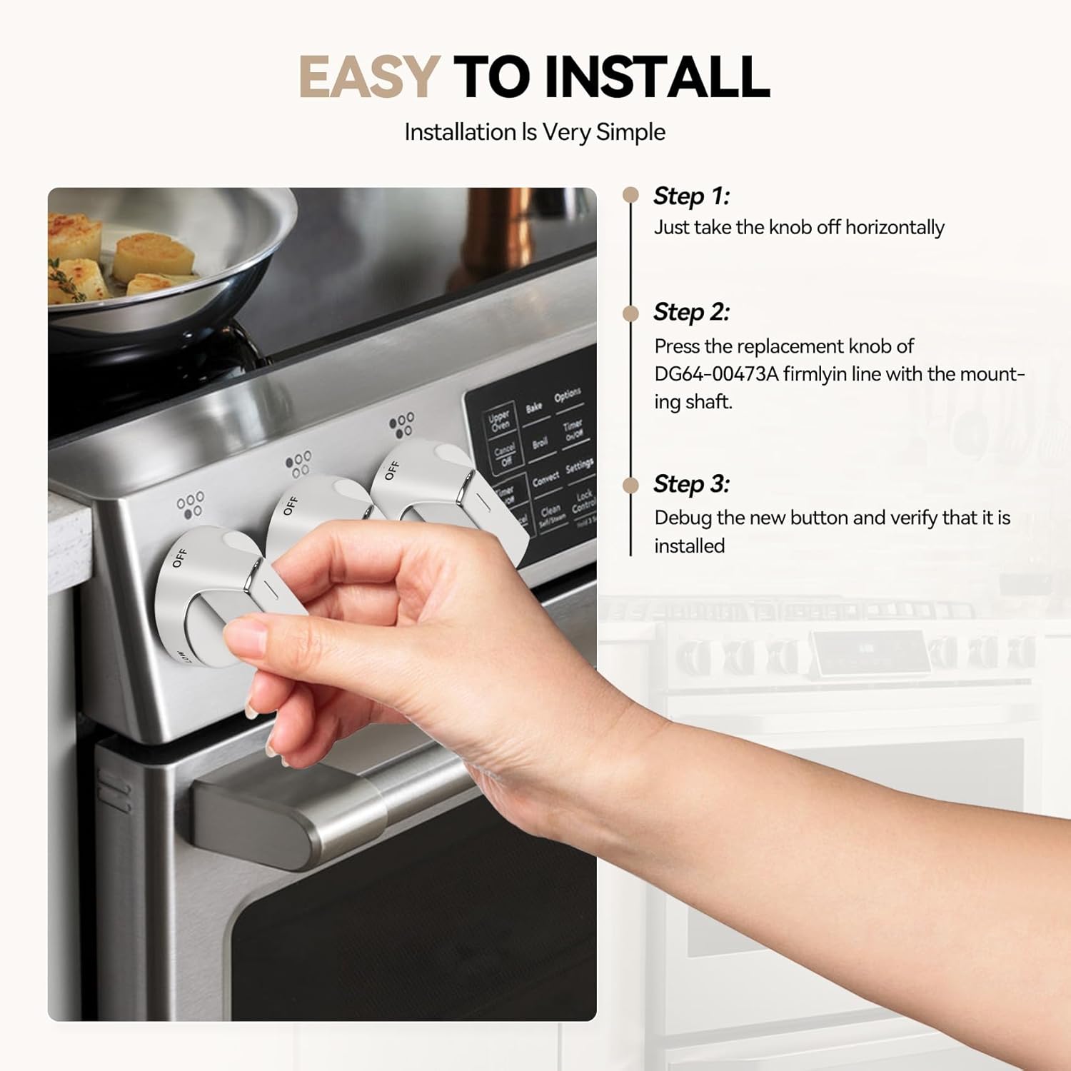 Fit Whirlpool Oven Knob Range Knob,Compatible with Whirlpool Gas Ranges WFG520S0, WFG745H0, WFG770H0, Replace W10862482,Whirlpool Gas Range Parts Cooktop Control Knobs 5 Pcs