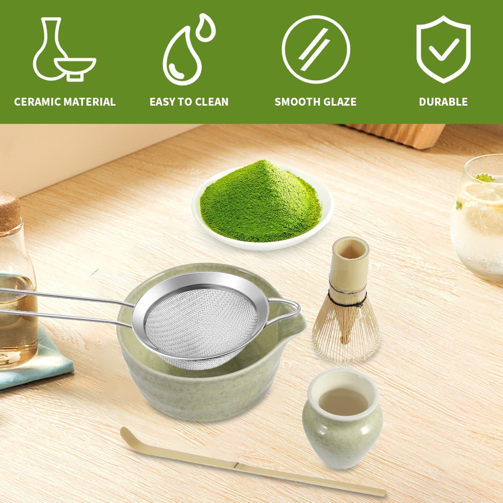 5 Pcs Matcha Whisk Set Japanese Matcha Tea Set, Matcha Making Starter ...