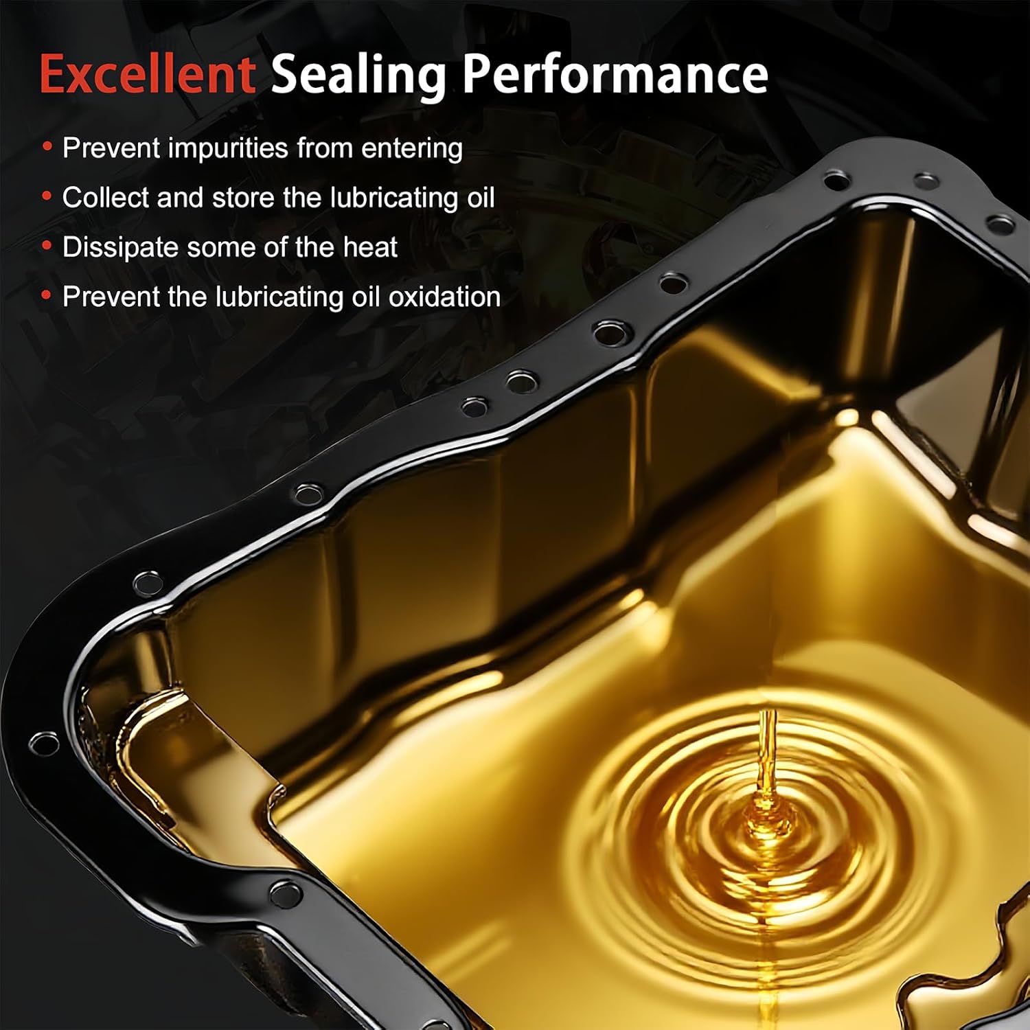 264-359 Engine Oil Pan with 22*Screws and Drain Plug Compatible with Hyundai (Santa Fe/Sonata/Tucson) KIA (Optima/Sorento/Sportage/Forte/Rondo) L4 2.0 2.4 Replace 21510-2G050