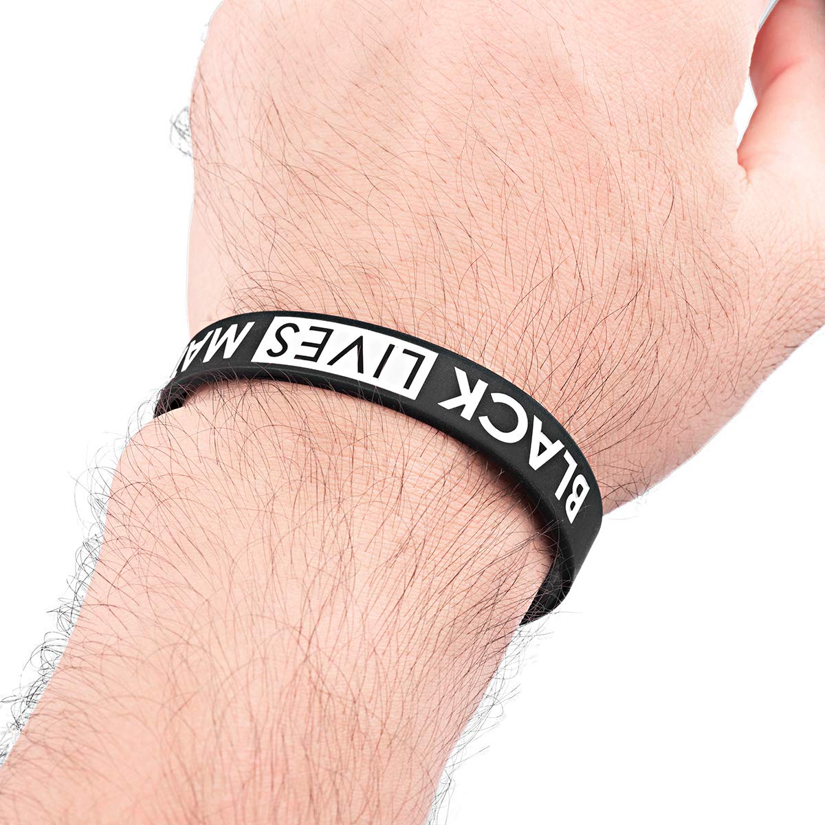 5 Pack Black Lives Matter #BLM Anti-Racism BLM Movement Silicone Wristbands Bracelets Awareness Support Wristband Bracelets