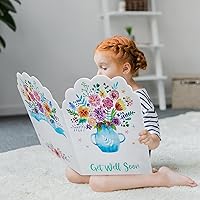 Vista 5 de Fulmoon Tarjetas de plástico con sobres, tarjetas de condolencias de temática floral jumbo con sobre blanco en blanco, extra grandes, 24.8 x 16