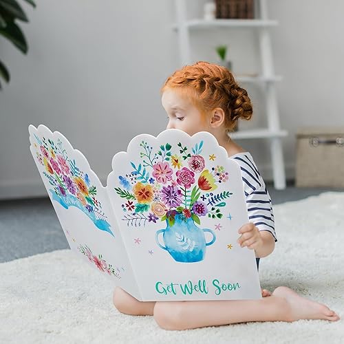 Miniatura 5 de Fulmoon Tarjetas de plástico con sobres, tarjetas de condolencias de temática floral jumbo con sobre blanco en blanco, extra grandes, 24.8 x 16