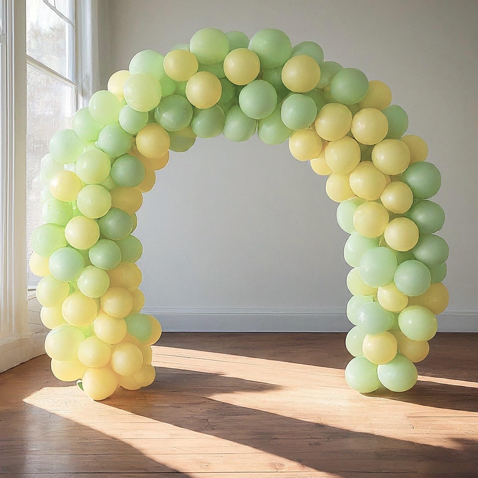 AMFIN (Pack of 50) Pastel Birthday Decoration Item Balloons - Green & Yellow 2