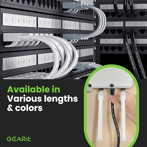 Miniatura 7 de GEARit Cable Ethernet plano Cat 6 para exteriores (30 pies, negro) Chaqueta LLDPE clasificada para entierro directo  Cat6 blindado FTP 10Gbps de