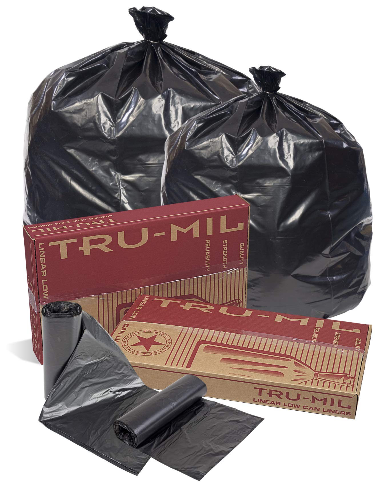 Linear Low 38x58 Black Perforated Coreless Roll Can Liner - 50 per case. by Pitt Plastics – 1 Count (Pack of 50), Plastics, Pack of 50, Model TM65XK