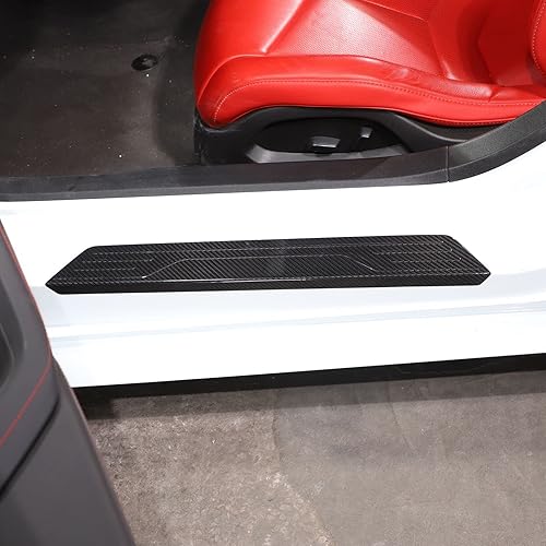 Miniatura 4 de TOYCIDFG Protectores de placa para umbral de puerta de automóvil, para C8 Corvette Stingray 2020-2023, protector de pisos, panel de fibra de carbono