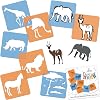 NAKLEO 8 pcs Drawing Stencils for Kids - 15x15cm 6x6 inch - Savanna Animals - Reusable Washable Plastic - Art and Craft Template Set - Painting