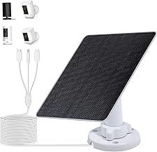 ECO-WORTHY Solar Panel for Ring Camera Outdoor Wireless, 5W Fast Charging Compatible with Rings Spotlight & All-New Stick Up Outdoor Cam with USB-C & Barrel Plug, USB C Solar Panel 5V, 9.8ft Cable（3m）