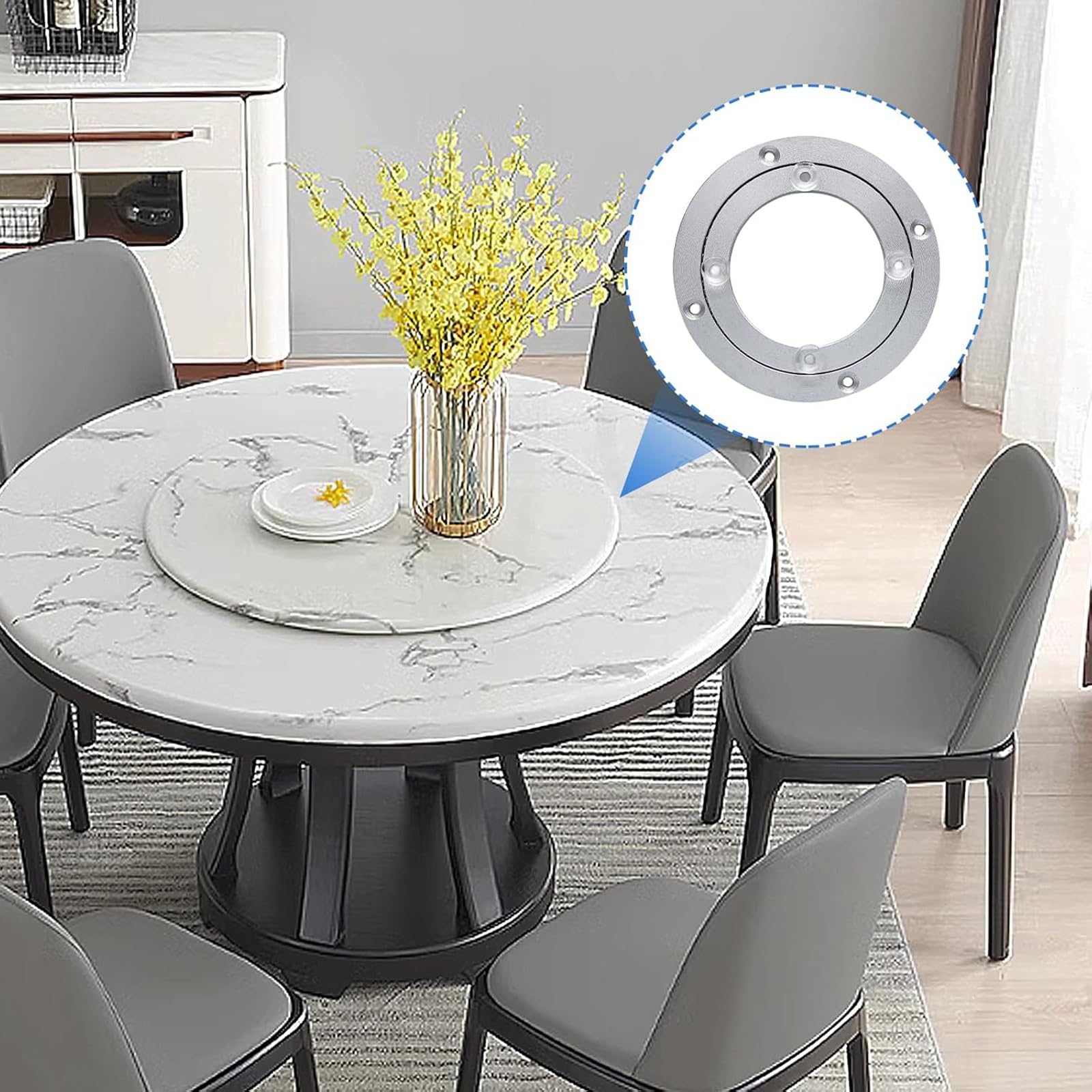 14 in,16 in,18 in,20 in,24 in,27 in,32 in,Runder Tisch for Den Haushalt, Drehbares Lager, Lazy Susan Aus Aluminiumlegierung, for Esstisch Und Werkbank(500mm (20 inches))