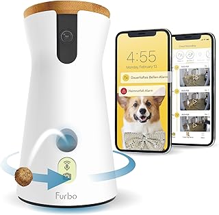 Furbo 360° Dog Camera w/Subscription [Premium Safety Package, 2023] Smart Camera Designed for Dogs, 360° View, Tracking, T...