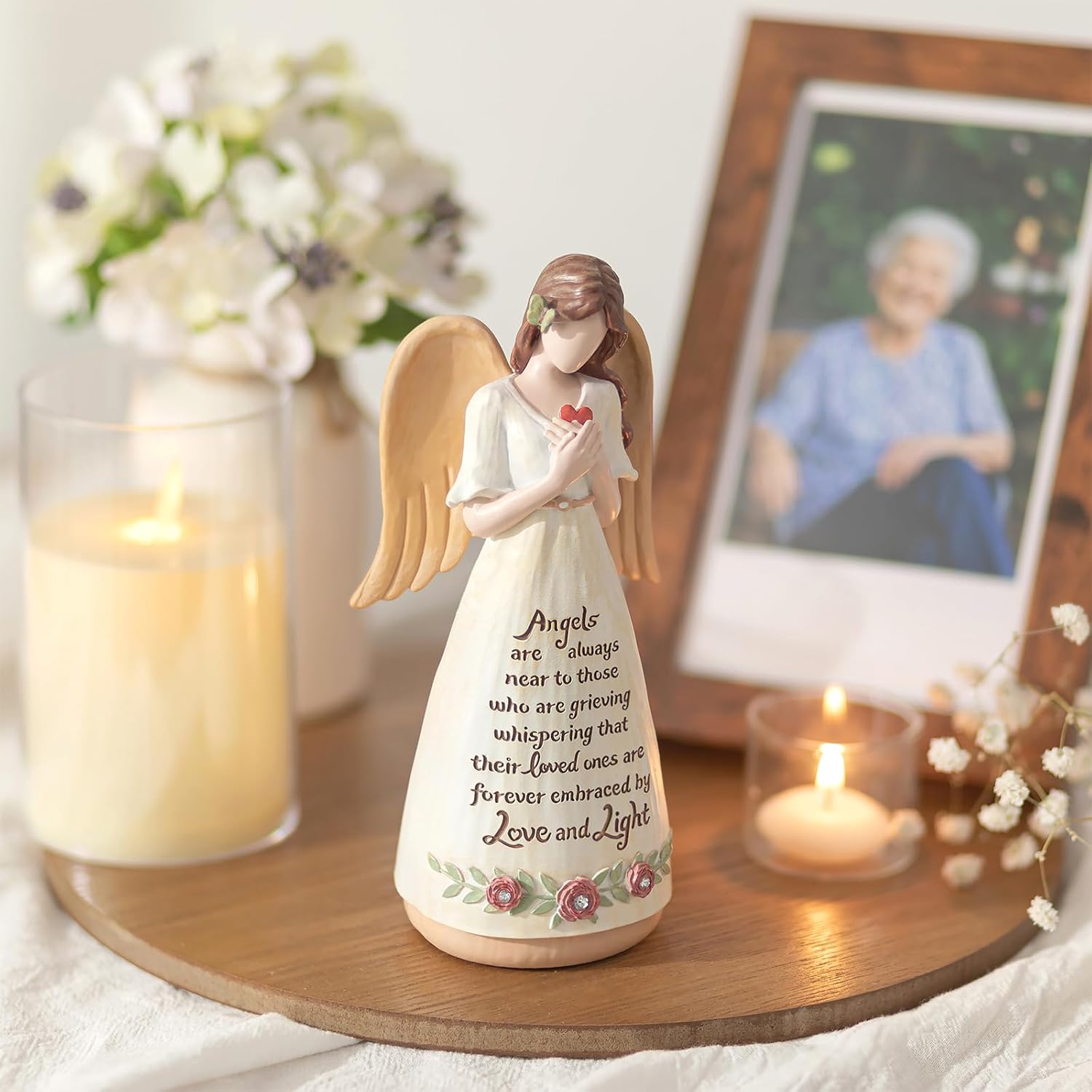 Memorial Gifts for Loss of Mom: Sympathy Angel Figurines Statue Grieving Mother Passing Remembrance Gift for Loved One - Image 2