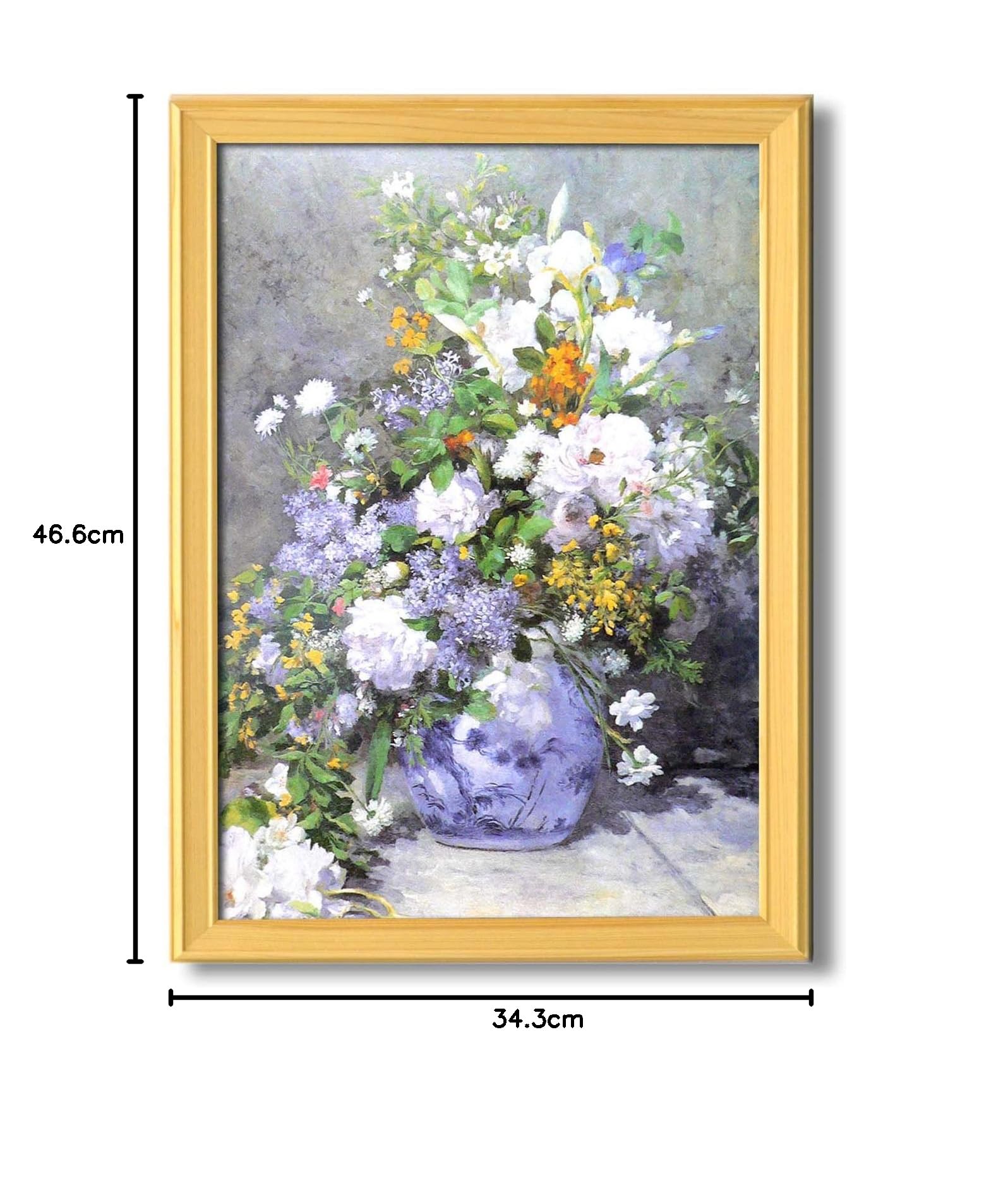 Amazon.co.jp: ルノワール複製名画額 「花瓶の花」 桧フレーム A3