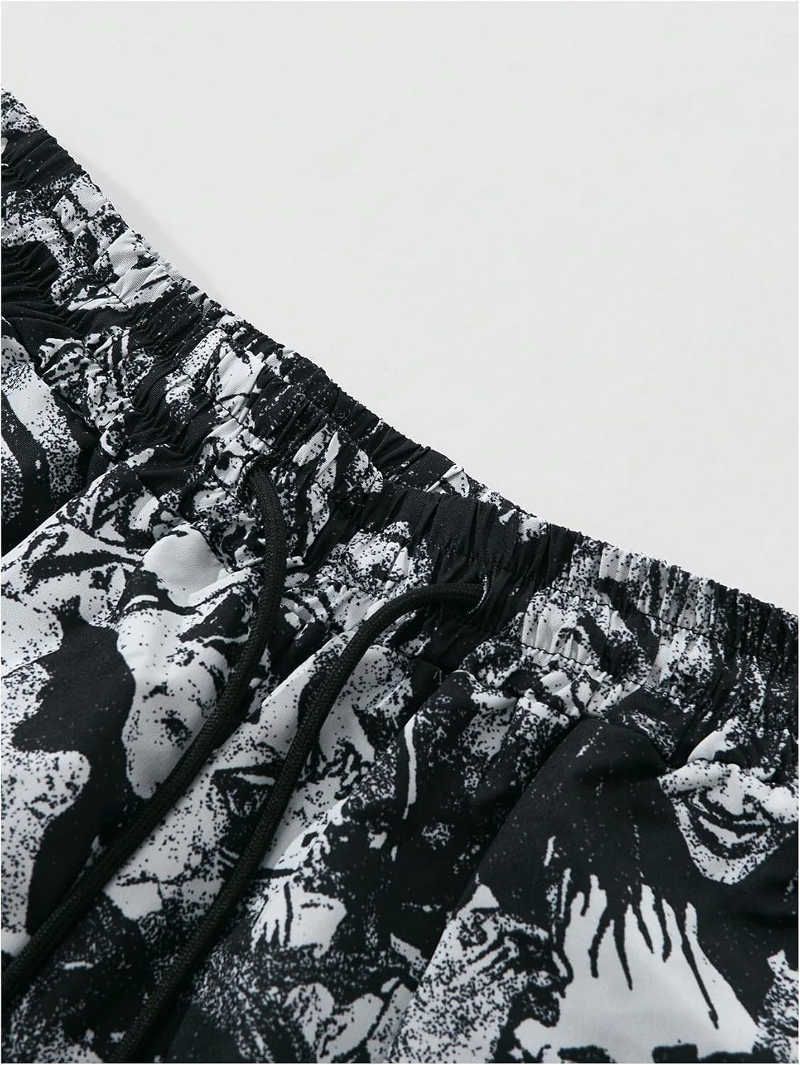 GORGLITTER Men's Y2k Graphic Shorts Casual Summer Workout Gym Elastic Waist Distressed Drippy Track Shorts Streetwear