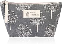 Vista 8 de RIAH FASHION Bolsa portátil de viaje para maquillaje cosmético, organizador de artículos de tocador, bolso de pulsera, floral, a cuadros, corcho