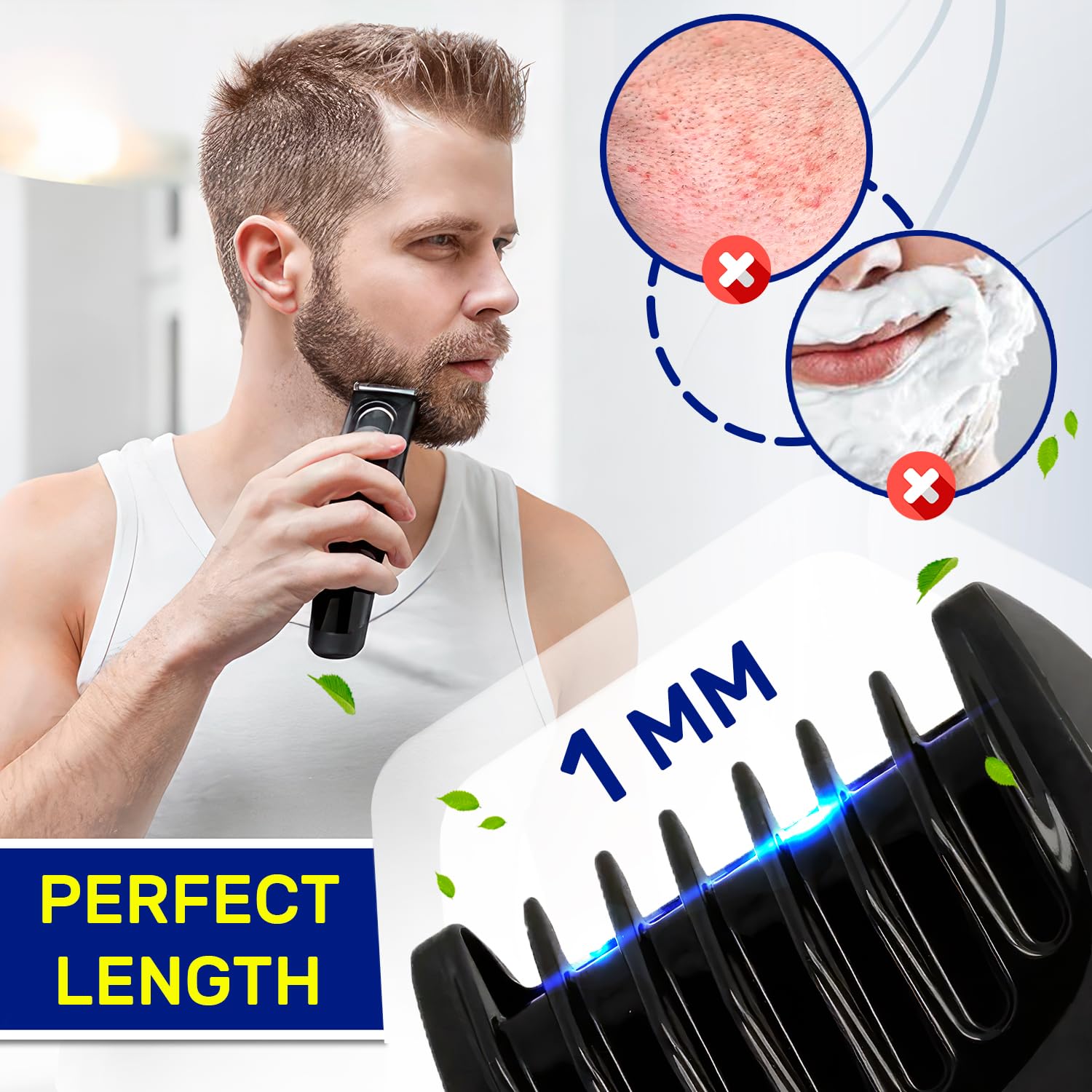 Hair Clipper Attachment 1 mm with the Original Code 81695622 for Braun - Made in Italy - MONTERAL, Black/White - Image 3