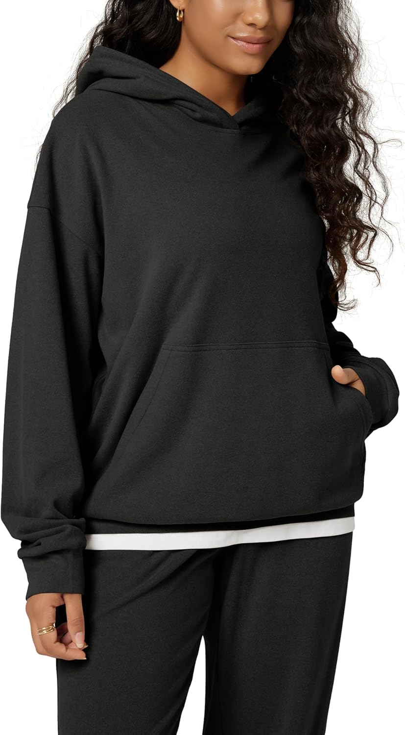 ODODOS Women's Brushed Fleece Oversized Hoodie – Cozy Warm Long Sleeve Pullover Sweatshirt with Kangaroo Pocket