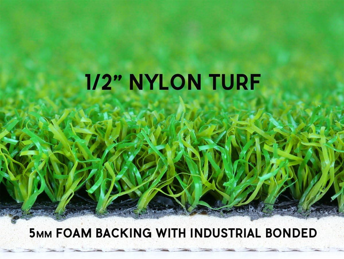 Orlimar Golf Mat, Practice Indoor or Outdoor, 3’ x 5’ Artificial Turf Hitting Mat with Rubber Tee