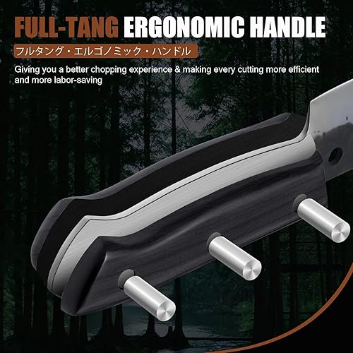 Miniatura 3 de Huusk Juego de cuchillos de cocina de 7 piezas, cuchillo japonés forjado a mano, cuchillo serbio y cuchillos de carnicero, cuchillos vikingos y