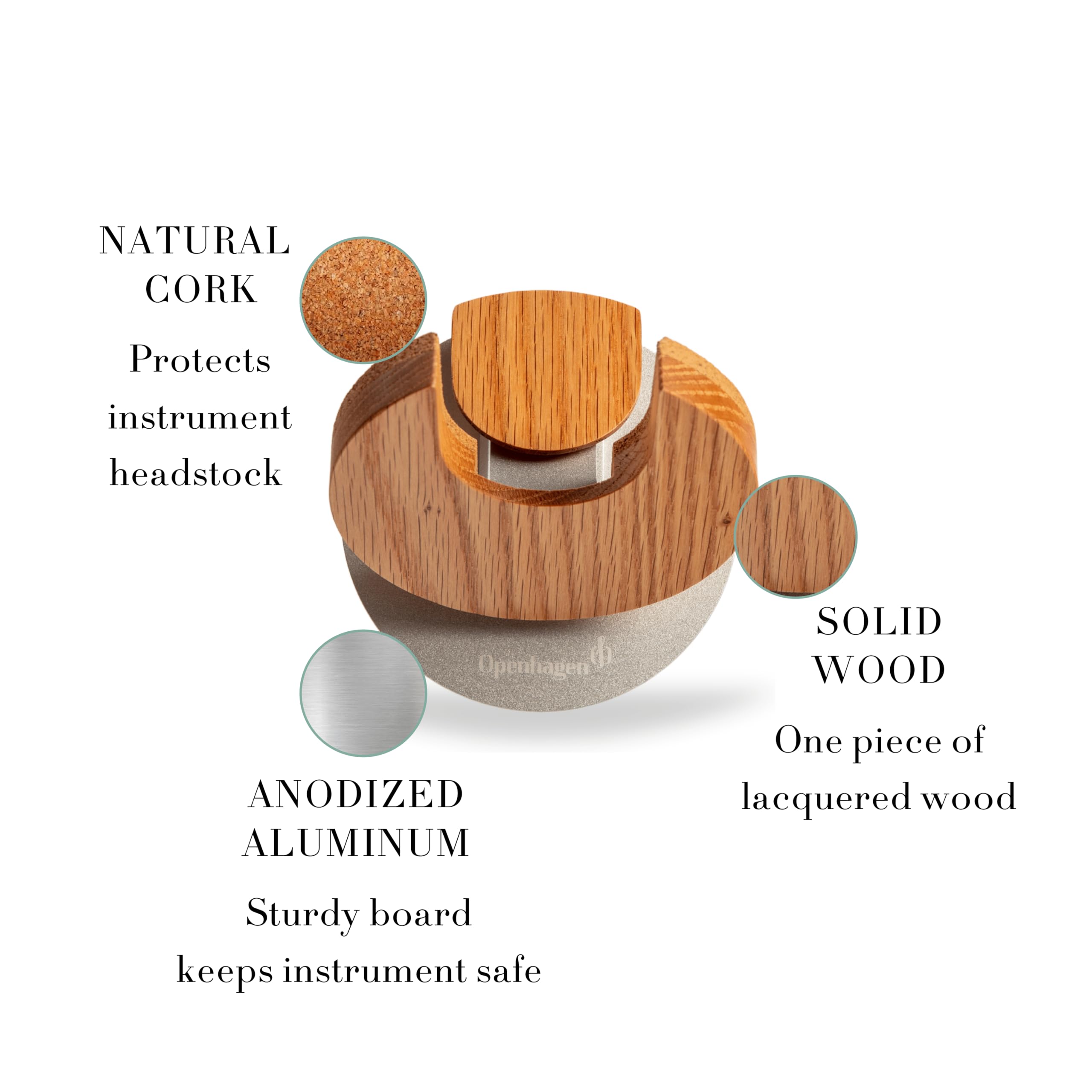 World's Only – Zusammenklappbarer Ukulelen-Wandhalter und Ukulelen-Wandhalterung – patentiert – dänisches Design – platzsparend – Holz – Eichenfarbe – kratzfest – preisgekrönt