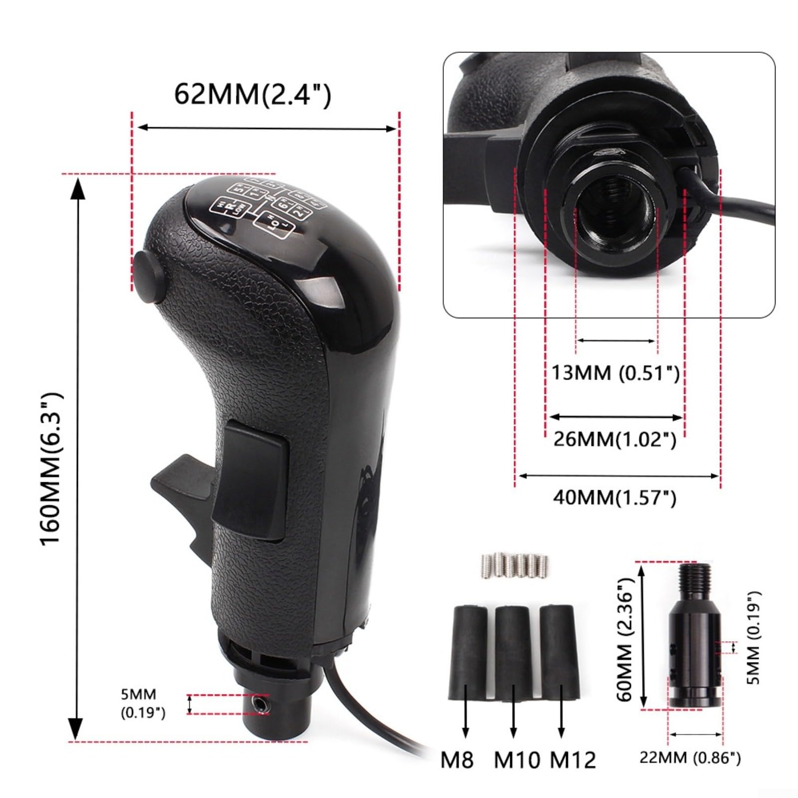 BildeeMait Pommeau de levier de vitesse simulateur avec USB et Play, levier de vitesse haut-bas pour Logitech G25 G27 G29 G920 G923 et Thrustmaster TH8A, ETS2 pour PC ATS