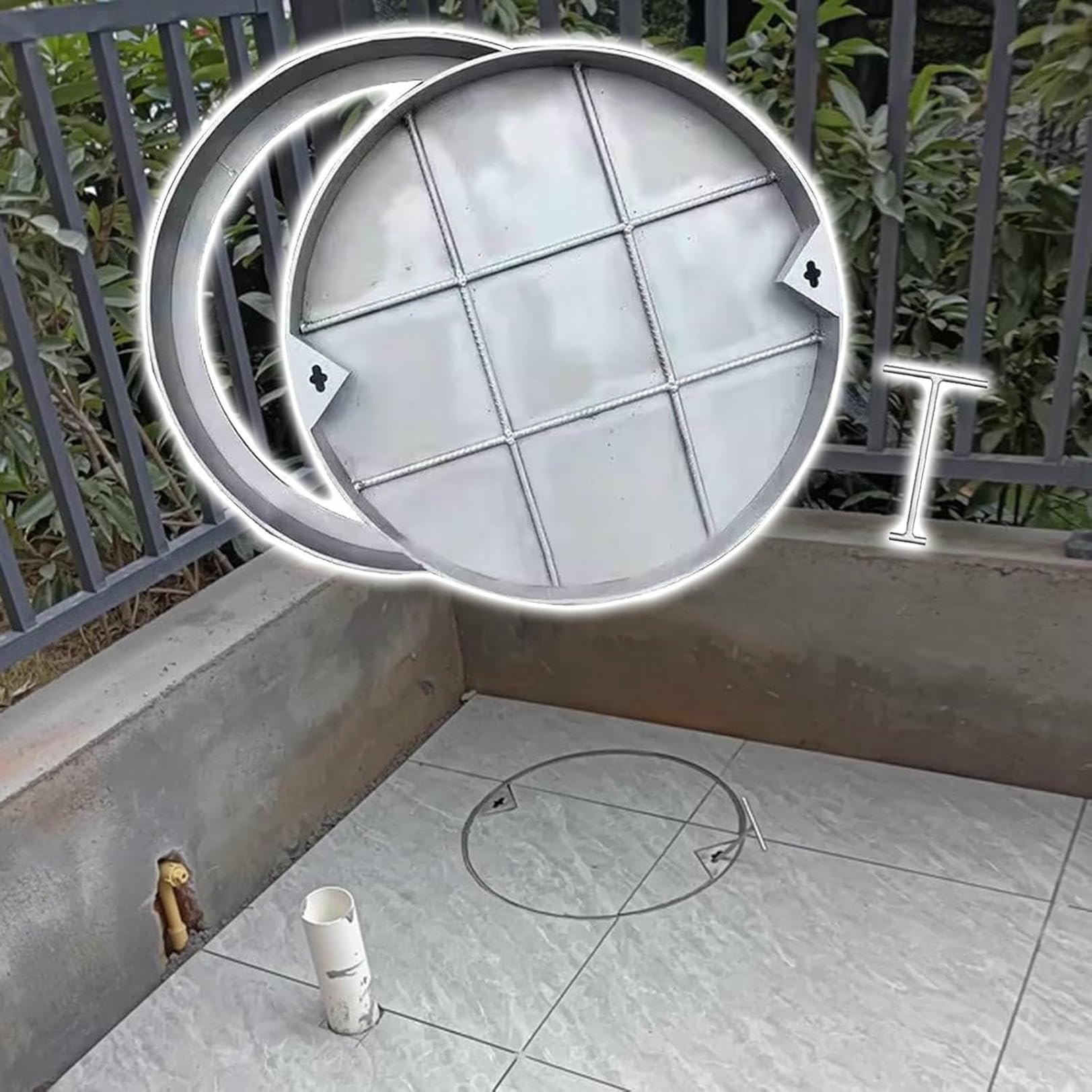 Couvercle de fosse septique invisible pour éliminer les plaques laides de votre trottoir et cour