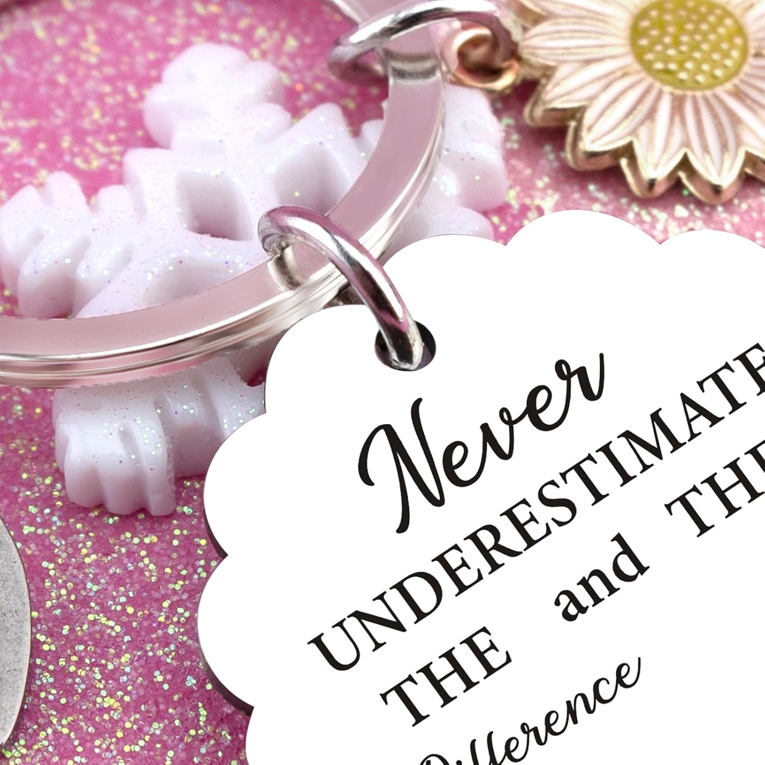 Funny White Elephant Gifts Thank You Keychain Thank You Gifts for Women Coworkers Never Underestimate The Difference You Made Keychain - Image 7