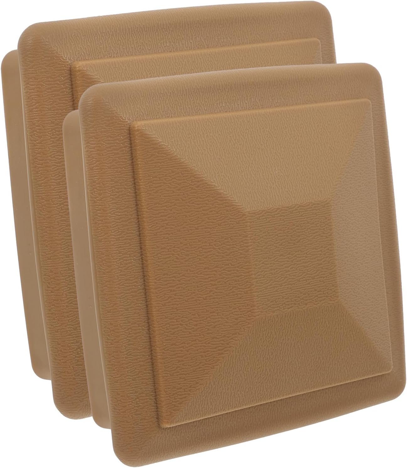 SECFOU Wood-Plastic Post Caps 2pcs 100x100mm Piling Caps for Fence, Decking, and Garden Poles, Plastic Vinyl Fence Post Toppers in Teak Yellow for Outdoor Railings Protection