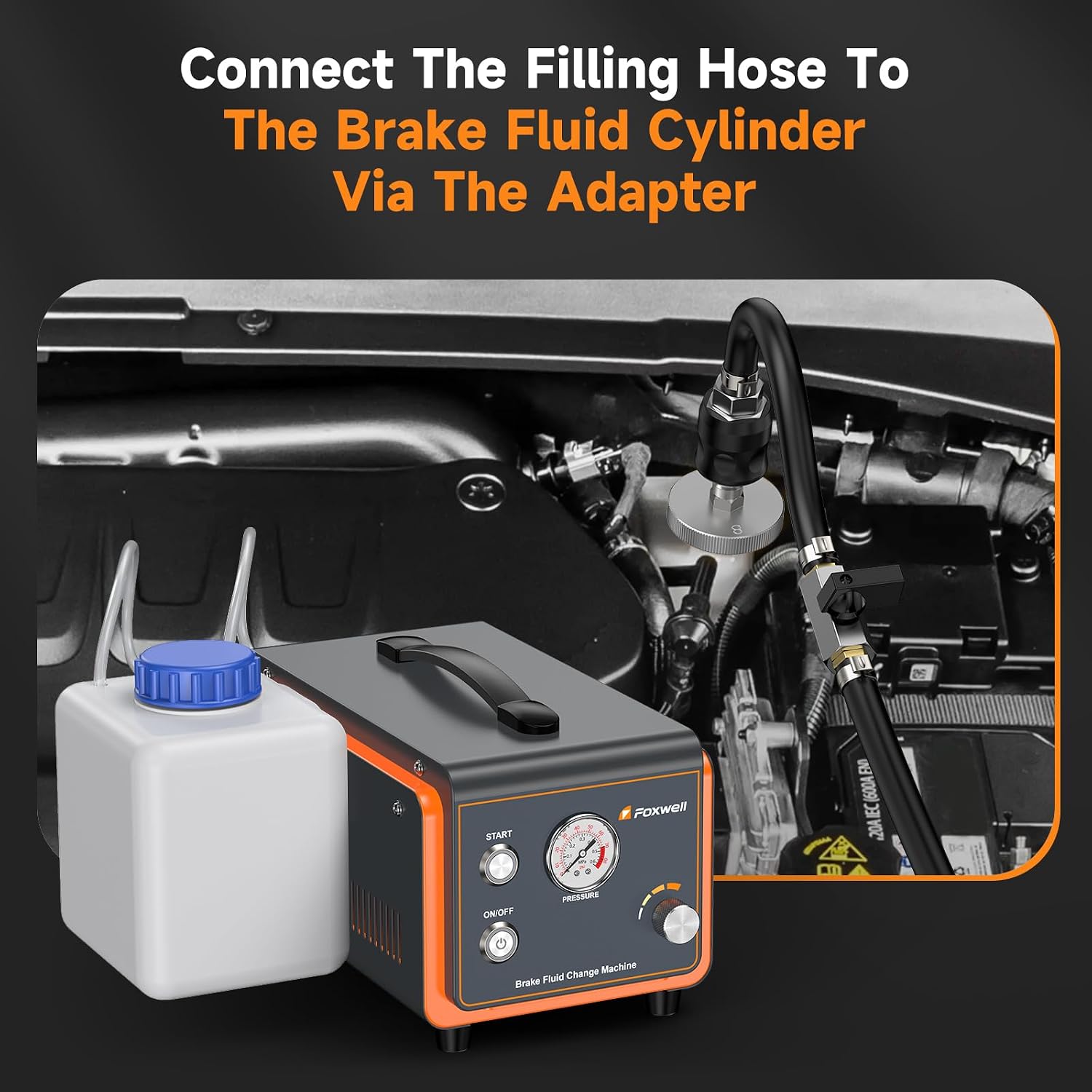 FOXWELL Master Cylinder Bleeder Adapter Compatible with Most Chrysler Vehicles, Aluminum Professional Brake Bleeder Adapter