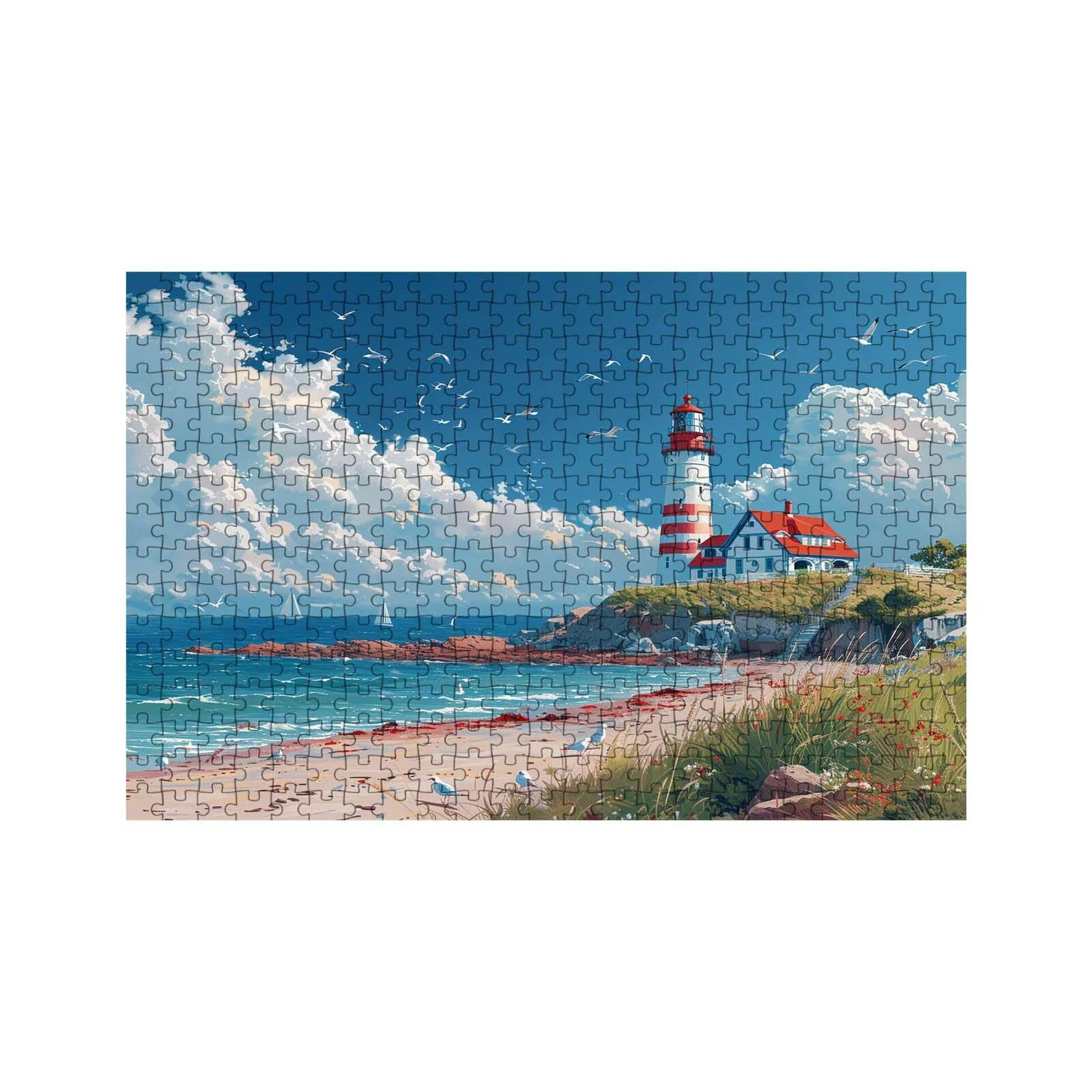 Puzzle 2000 elementów, Lighthouse, 2000 części, dla dorosłych, ptaków, drewniane puzzle dla dorosłych, 70 x 100 cm, klasyczne puzzle do gry zręcznościowej dla całej rodziny, do dekoracji ścian LZPT
