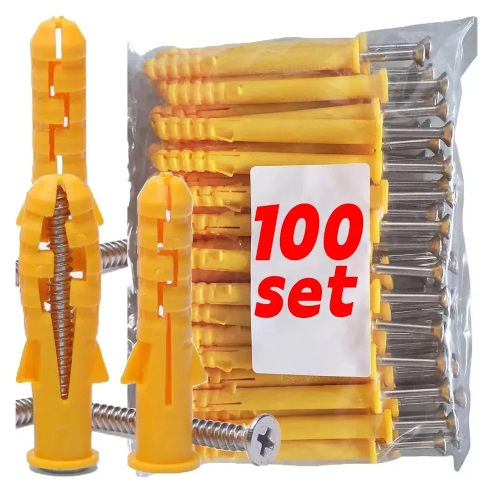 Vite ad espansione autofilettante Viti for tubi in plastica Tassello di ancoraggio Tasselli a muro Kit(50 set(1bag),M6x80)