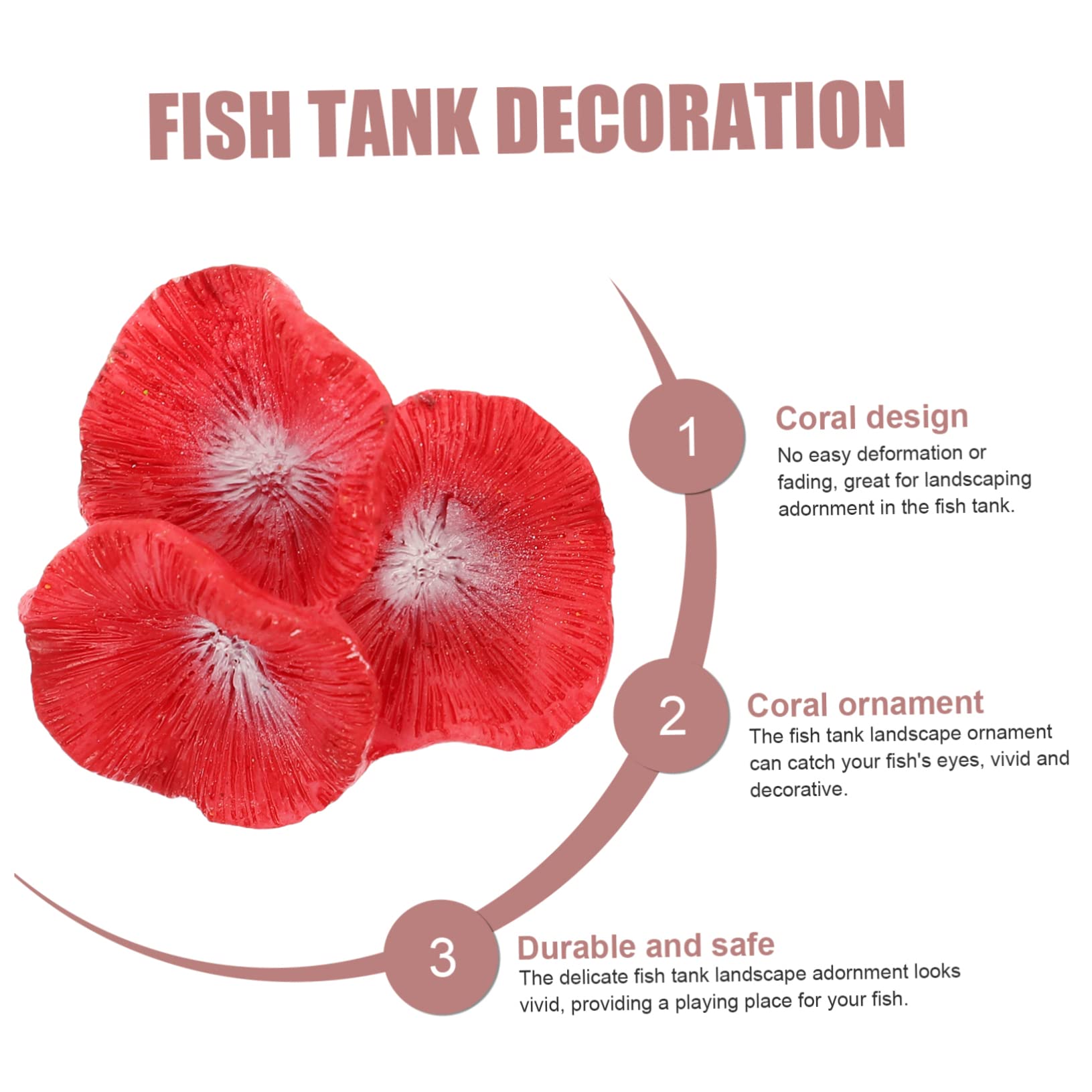 Mikikit 2pcs Coral Plant Environmental Resin Decor Underwater Artificial Coral Reef for Aquarium