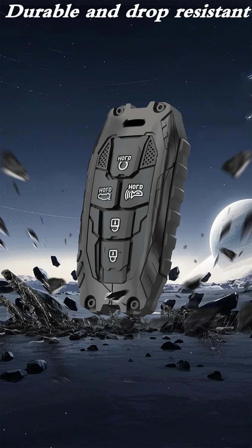 Heavy Key Fob Cover for Hyundai, Key Fob Case Protector Accessories Fits for 2022 2023 2024 2025 Hyundai Sonata Tucson Santa Cruz (5 Buttton-Black) - Image 7