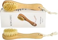 KEWLYSEU Natural Boar Bristle Wooden Facial Cleansing Brush - Exfoliating Nose Scrubber & Face Cleanser, Pack of 2