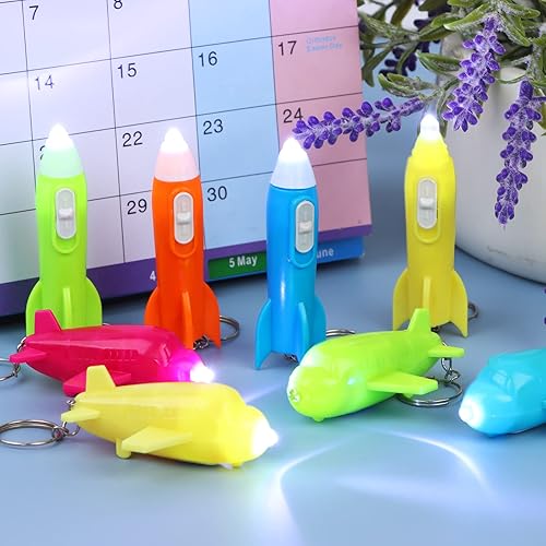 Miniatura 3 de 48 mini linternas de helicóptero, llavero de cohete, linternas de avión LED, mini linternas a granel llavero linternas para niños, mini linternas