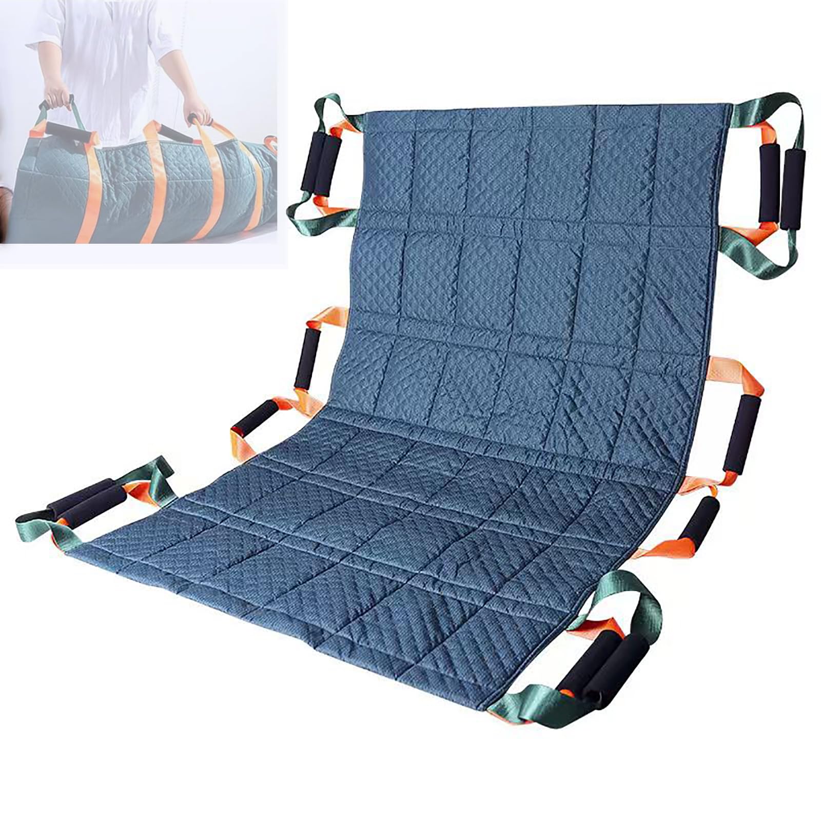 COYEUX Pannello di Trasferimento Posizionabile per Anziani Allettati, Foglio da 80 * 140 Cm con 12 Maniglie, Portata Massima 115 kg, per La Movimentazione dei Pazienti