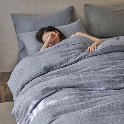 Miniatura 9 de Juego de funda de edredón de tamaño king color rosa estilo sencillo con cintas para anudar en las 4 esquinas