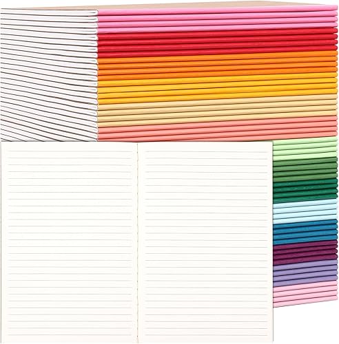 Miniatura 10 de LABUK Paquete de 100 cuadernos de papel kraft rayados, diarios A5 a granel, cuaderno de 8.3 x 5.5 pulgadas a granel para diario de viajero, 2-Papel