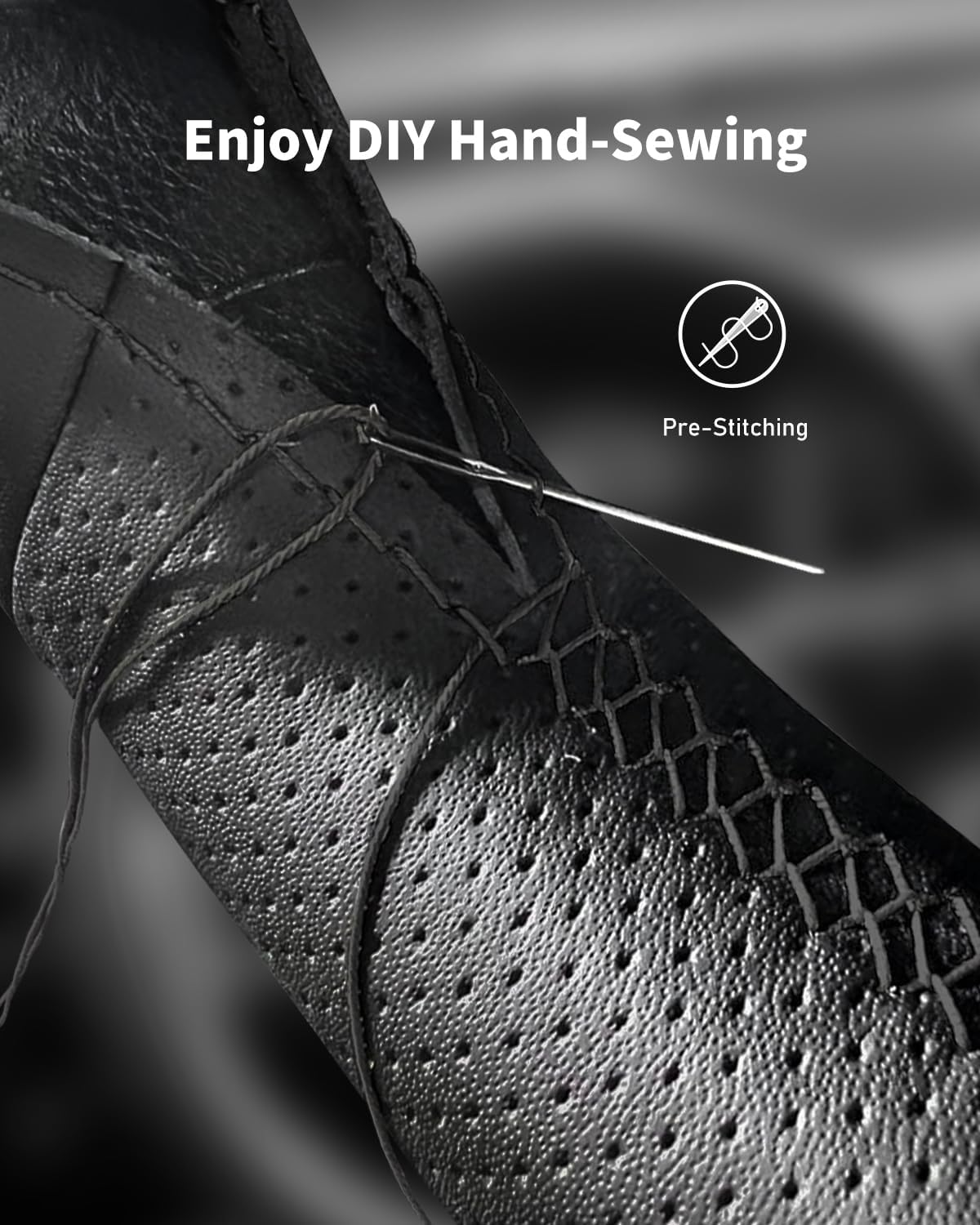 Belinous Leather Steering Wheel Cover Lace Up, Genuine Leather Hand Stitched, Steering Wheel Wrap Compatible with Dodge Ram 2012-2018 1500/2500/3500/5500/2019-2022 1500 Classic (W/O Mark)