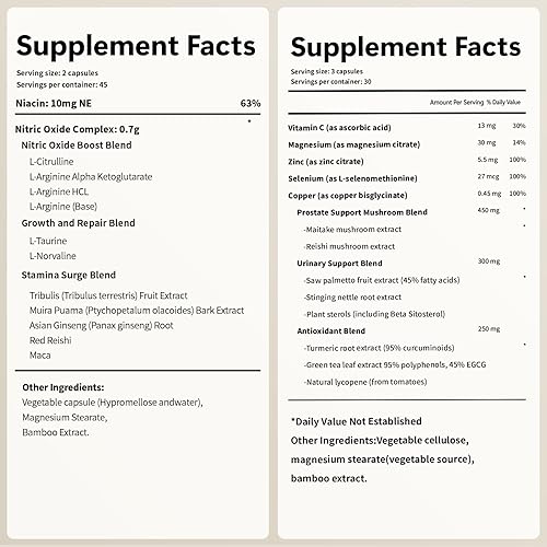 Miniatura 3 de Suplemento de apoyo para la salud de la próstata con refuerzo de óxido nítrico  90 cápsulas y 90 cápsulas