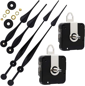 TIKROUND 12888 High Torque Long Shaft Clock Movement Mechanism,12 Inch Hand | Long Spade Hands, 2 Sets