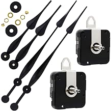 TIKROUND 12888 High Torque Long Shaft Clock Movement Mechanism,12 Inch Hand | Long Spade Hands, 2 Sets