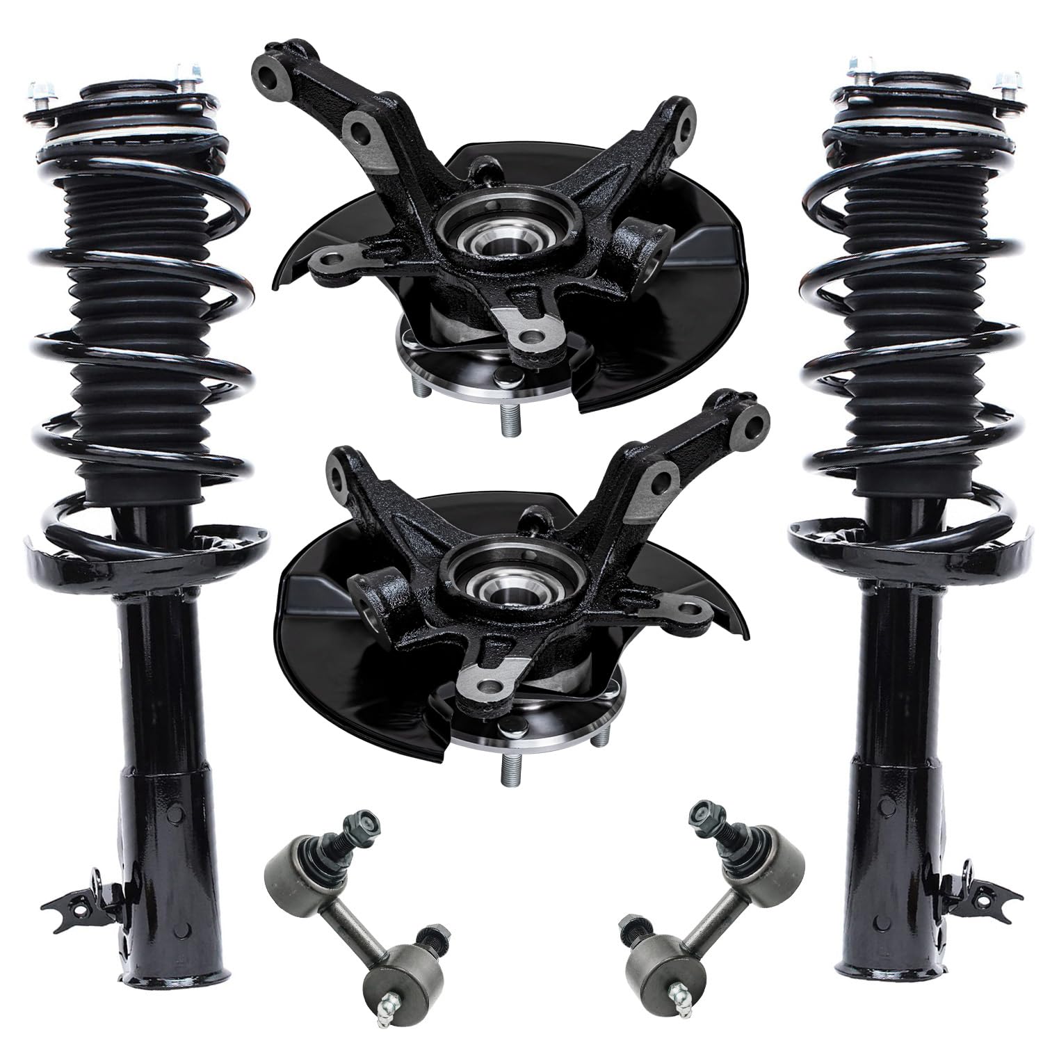 Detroit Axle - Front Steering Knuckles w/Hubs + Quick Struts w/Coil Spring
