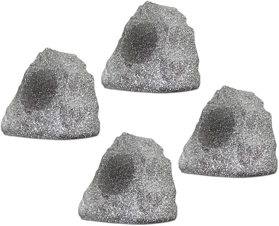 Theater Solutions FBA 4R4G Wired Outdoor Garden Waterproof Granite Rock Patio Speakers set of 4