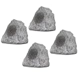 Theater Solutions 4R4G Outdoor Granite Rock 4 Speaker Set for Deck Pool Spa Patio Garden