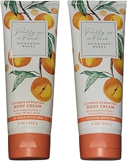 Bath and Body Works 2 Pack Pretty as a Peach Ultra Shea Body Cream 8 Oz.